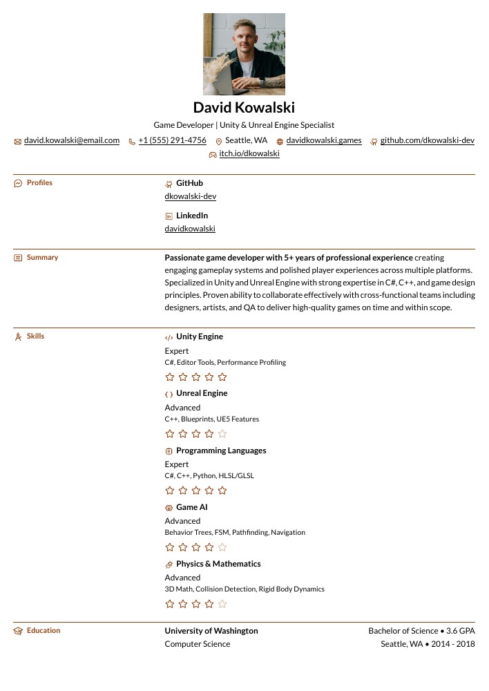 Bronzor resume template