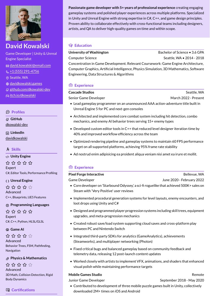 Gengar resume template