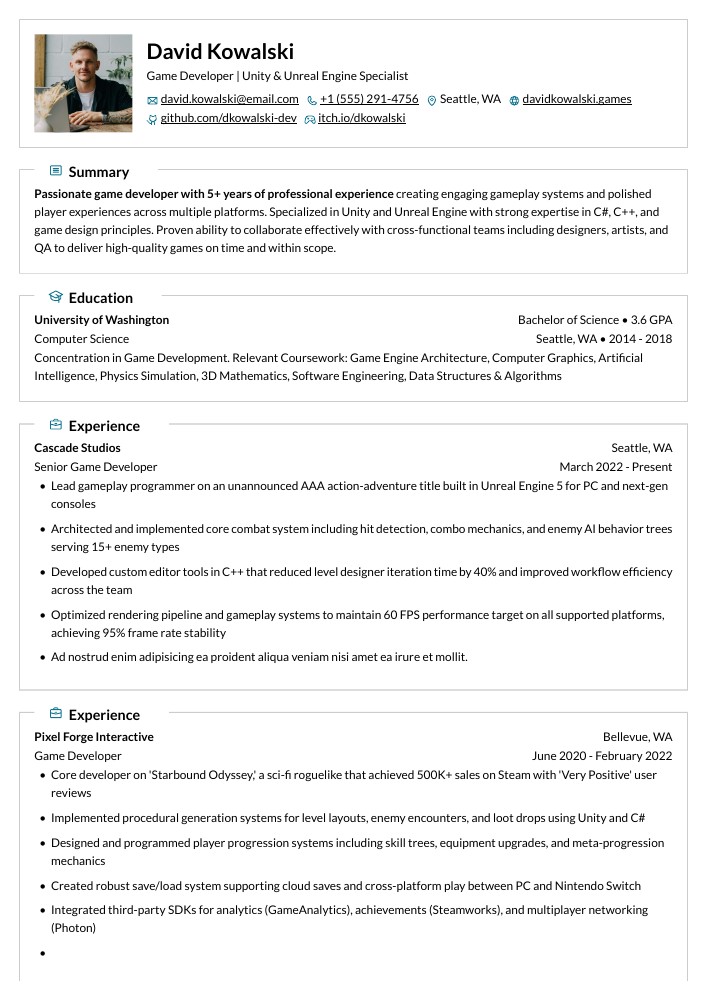 Lapras resume template