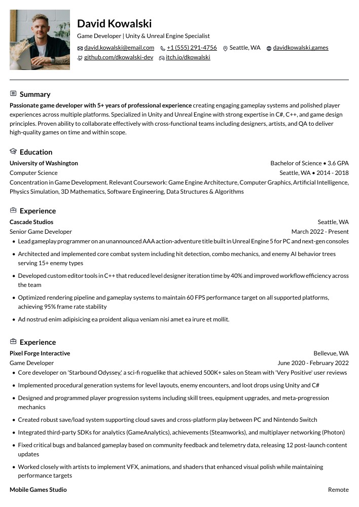 Onyx resume template